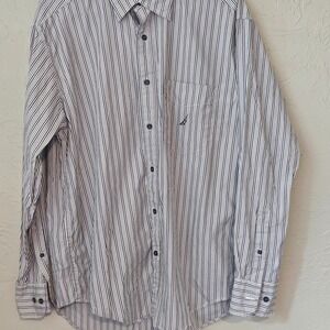 Nautica Men's Classic Fit Striped Button Down Shirt